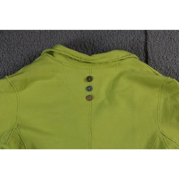 New Neon Buddha Jacket Womens Small Cotton Neon Green 2 Pockets Funky Buttons - Picture 5 of 9